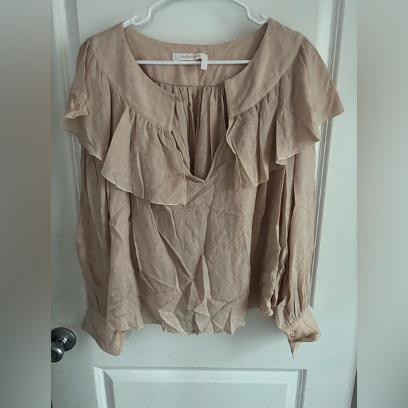 See By Chloe Tan Ruffle Blouse - Picture 1 of 8